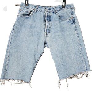 Vintage LEVIS 501 Mens cutoff jean shorts 34 W 2000s button fly faded GUC Ac3